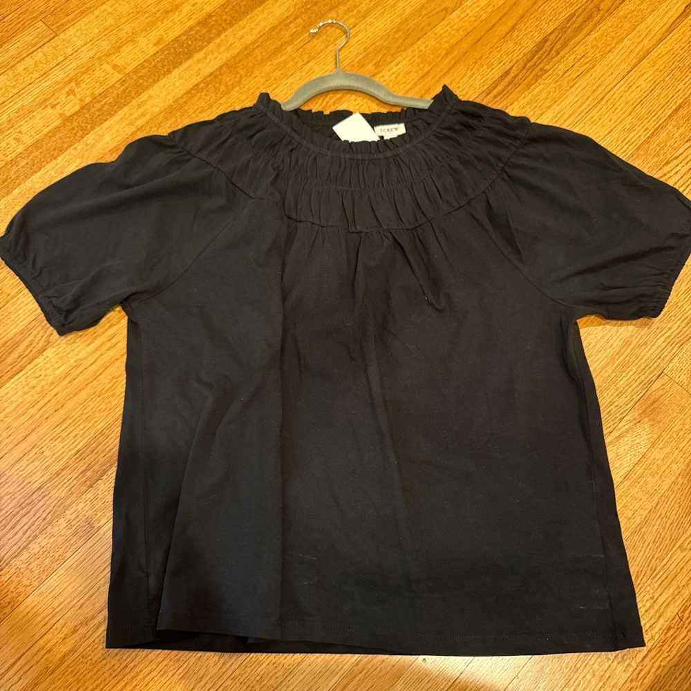 J. Crew Elegant Black Gathered Top